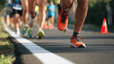 Runners on a paved road, pronation vs. supination