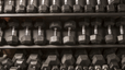 weights racked in a gym
