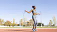 Woman jumping rope