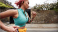 Woman running outside