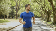 man running leisurely outdoors