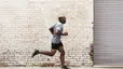 Man runs and jogs outside