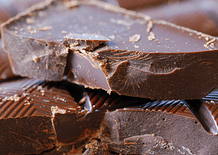 Pieces of dark chocolate