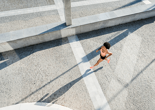 Woman running outdoors