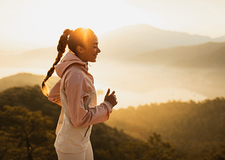 Woman running outdoors