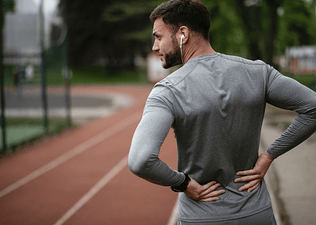 Man at park with headphones 