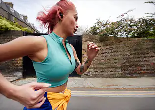 Woman running outside