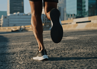 Feet running outside