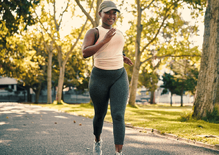 Woman walking outside