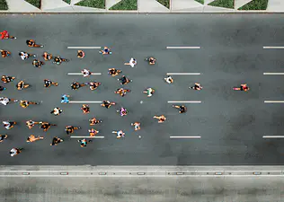 Runners during a marathon, about to hit the wall