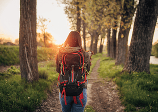 Woman goes rucking outside