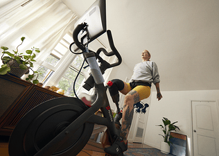 Peloton member cycling on the Peloton Bike