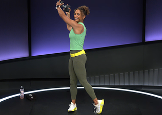 Joslyn Thompson Rule demonstrates the woodchop exercise