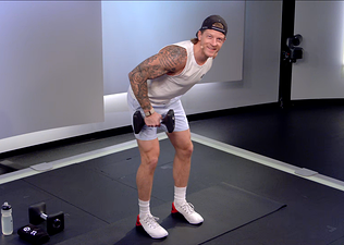 Logan Aldridge teaches a Peloton class 