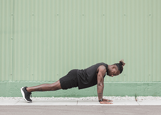 Man does a push-up, 100 push-ups a day