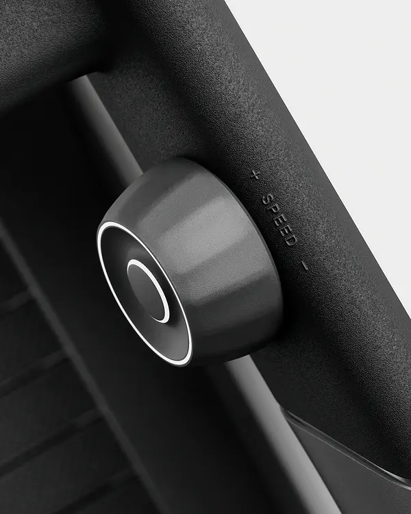 close up of the speed knob to adjust controls