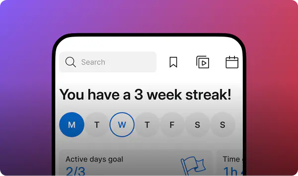  Phone showing streaks and goals on the Peloton App