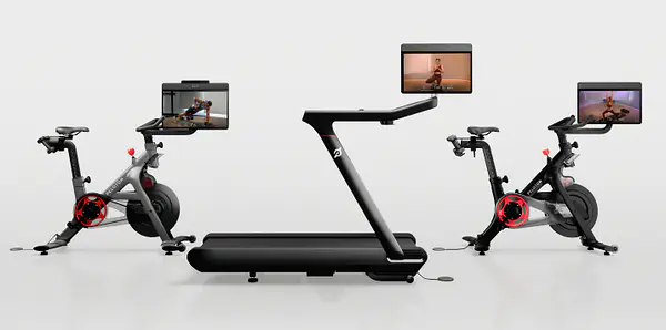 Peloton Bike plus Peloton Tread plus and Peloton Row plus displayed side by side as part of the Peloton Cross Training Series