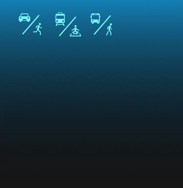 black background with commuter map and colored pixels
