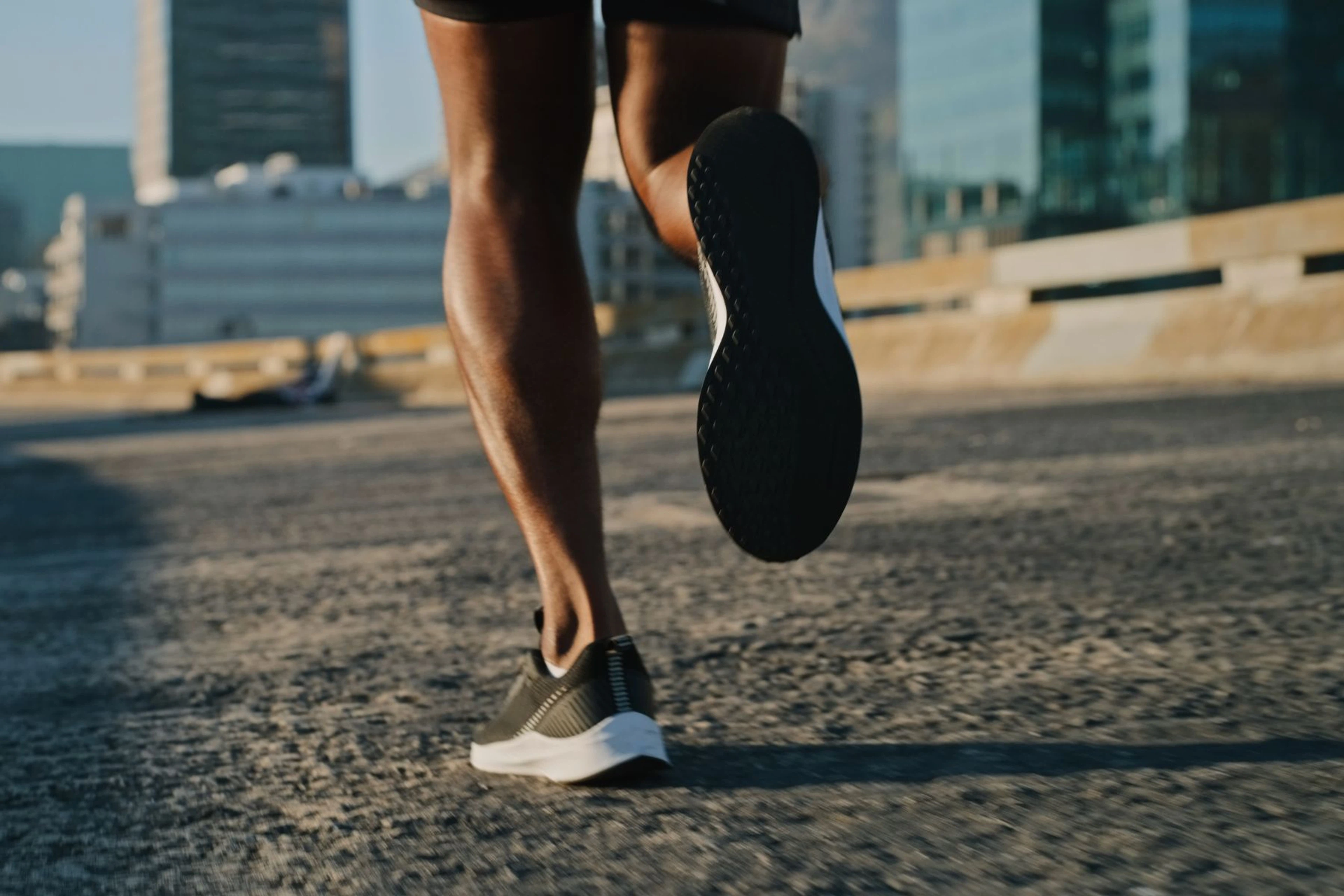 Feet running outside