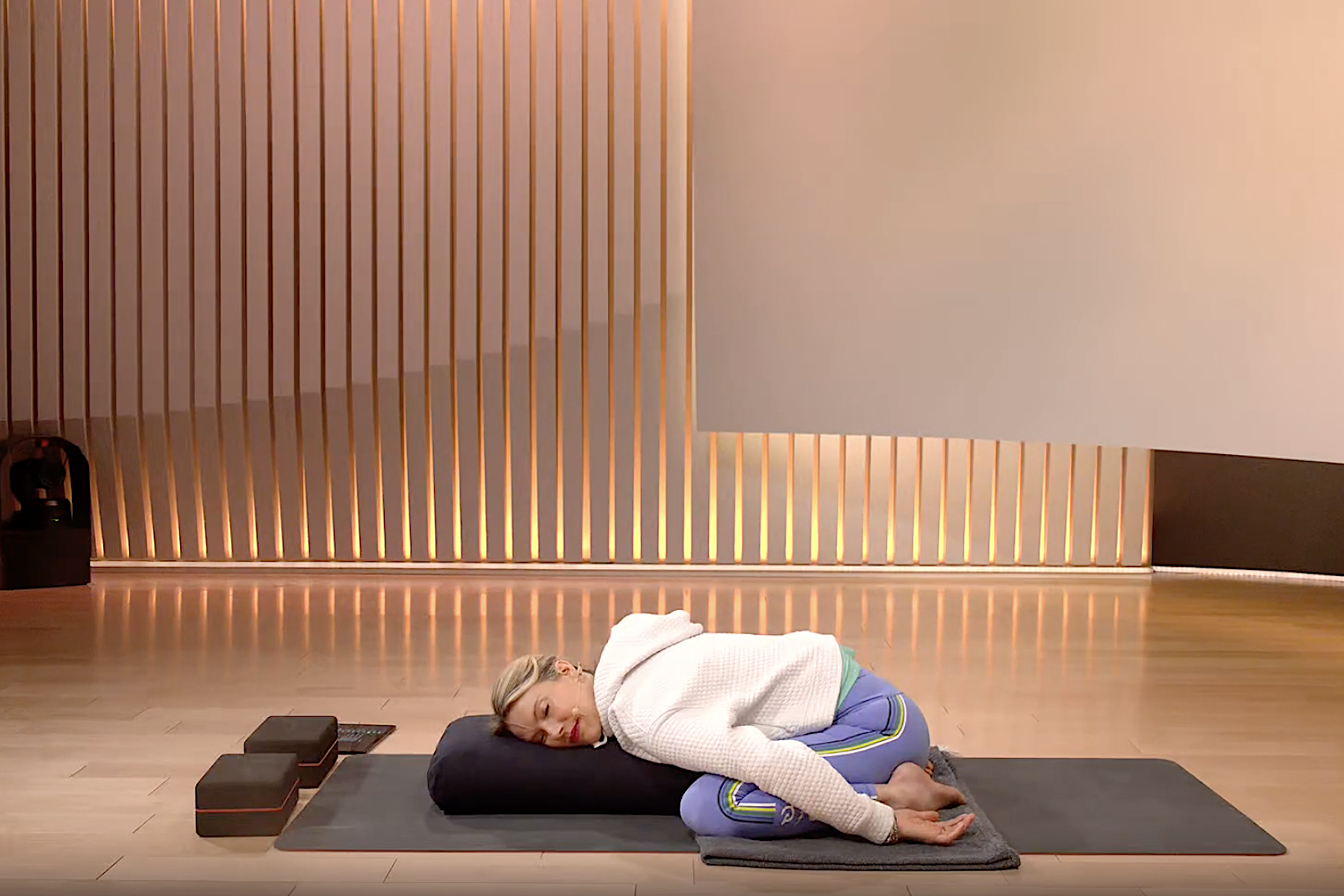 Kristin McGee practicing Restorative Yoga