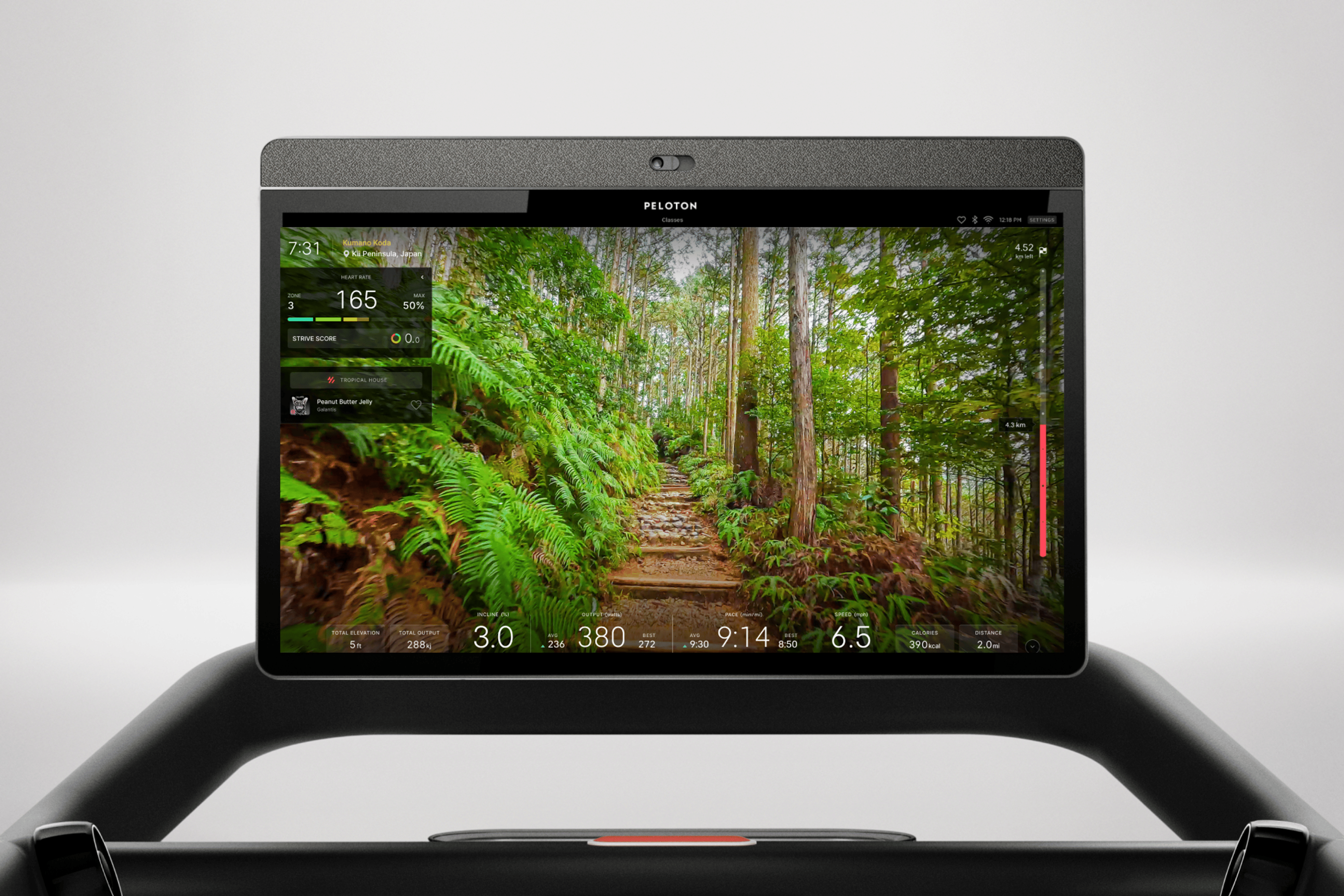 Peloton scenic class on the Peloton Tread