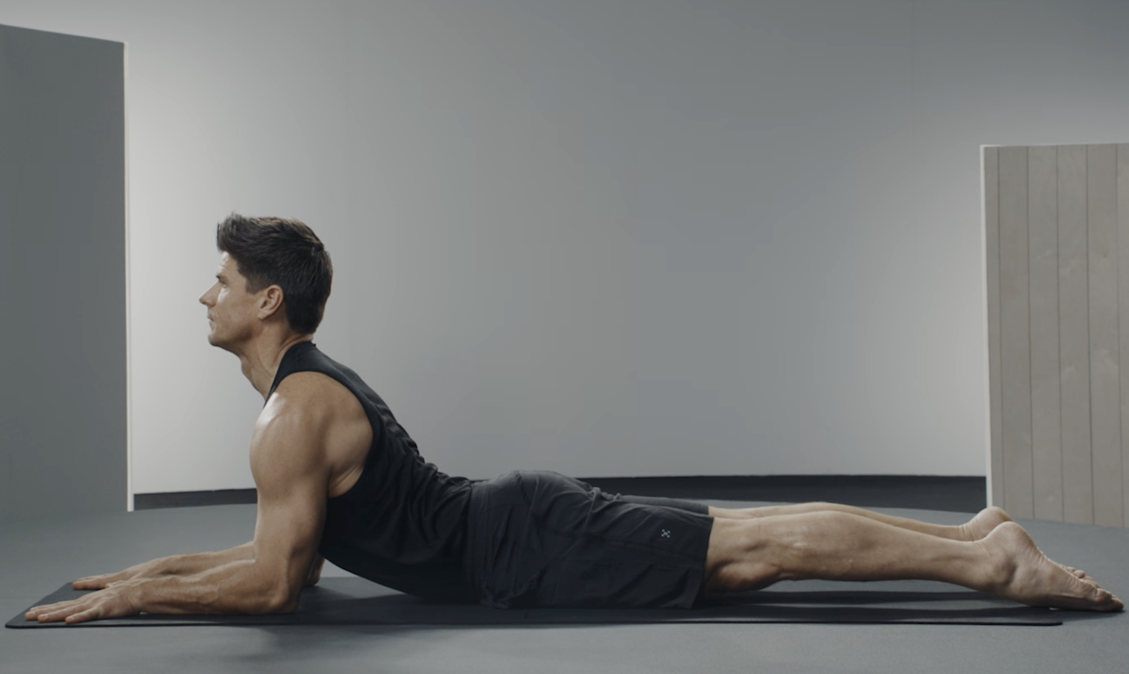 Man in Sphinx Pose, yoga for better posture