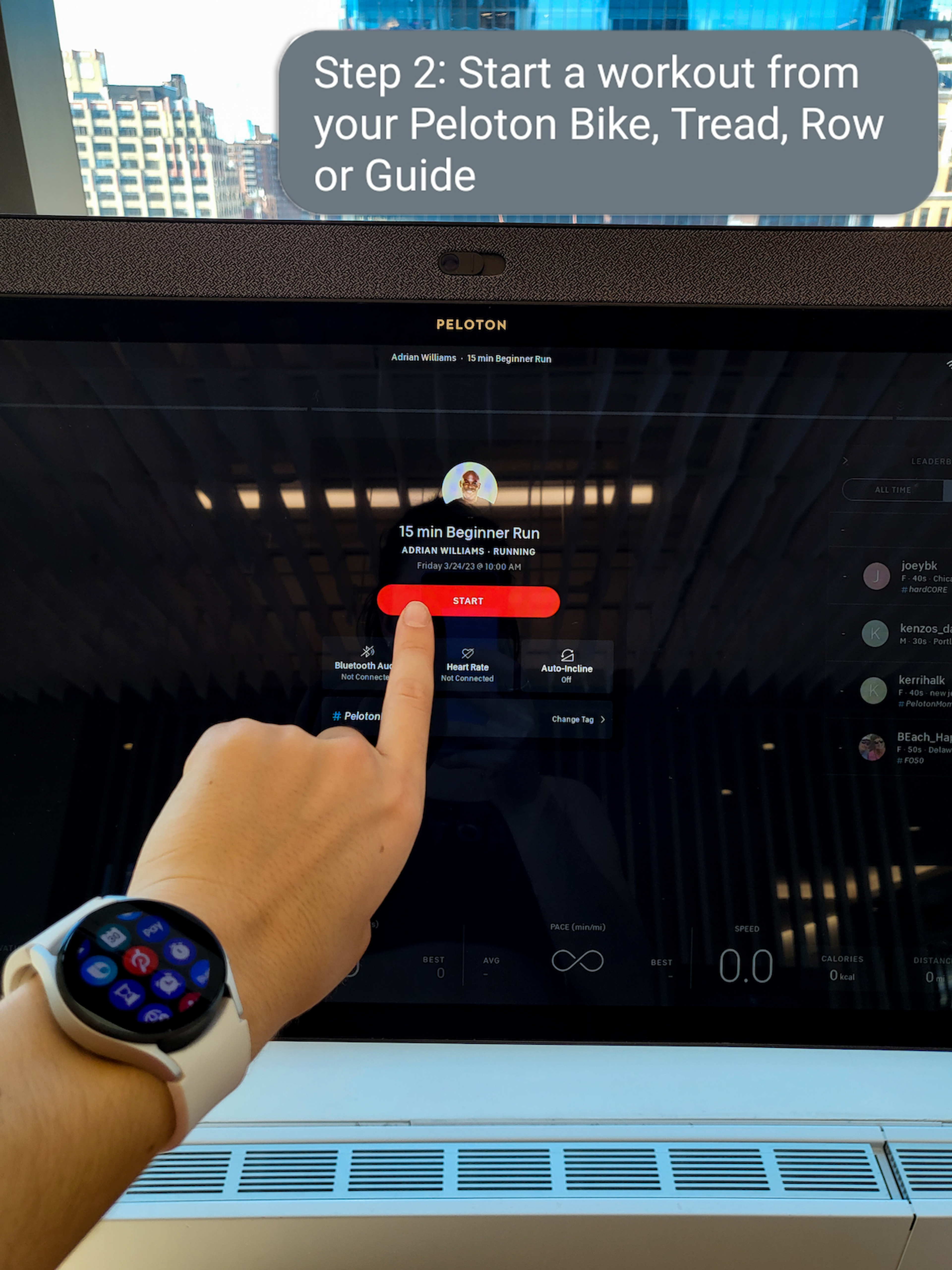 Begin Peloton Workout on Android Watch App