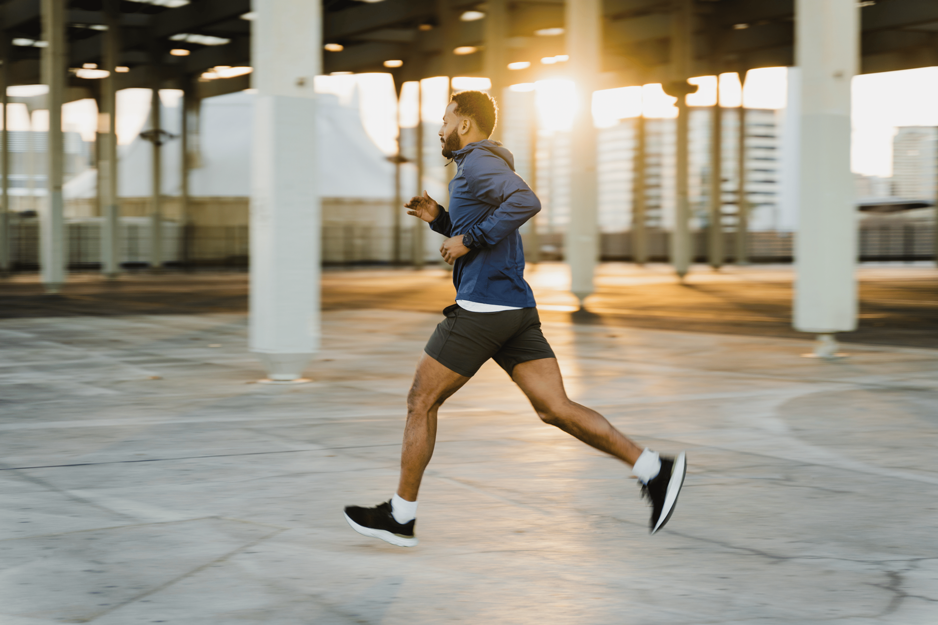 Man running outside (shakeout run)