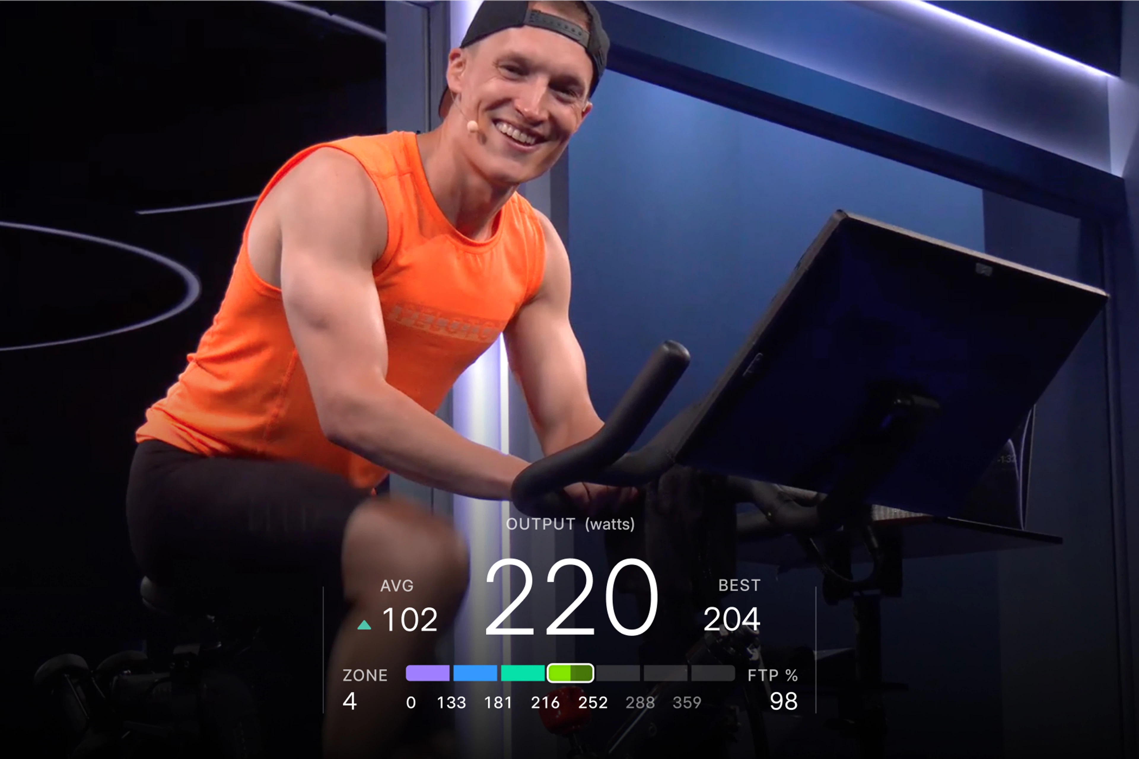 Matt Wilpers takes an FTP Test on a Peloton Bike with metrics