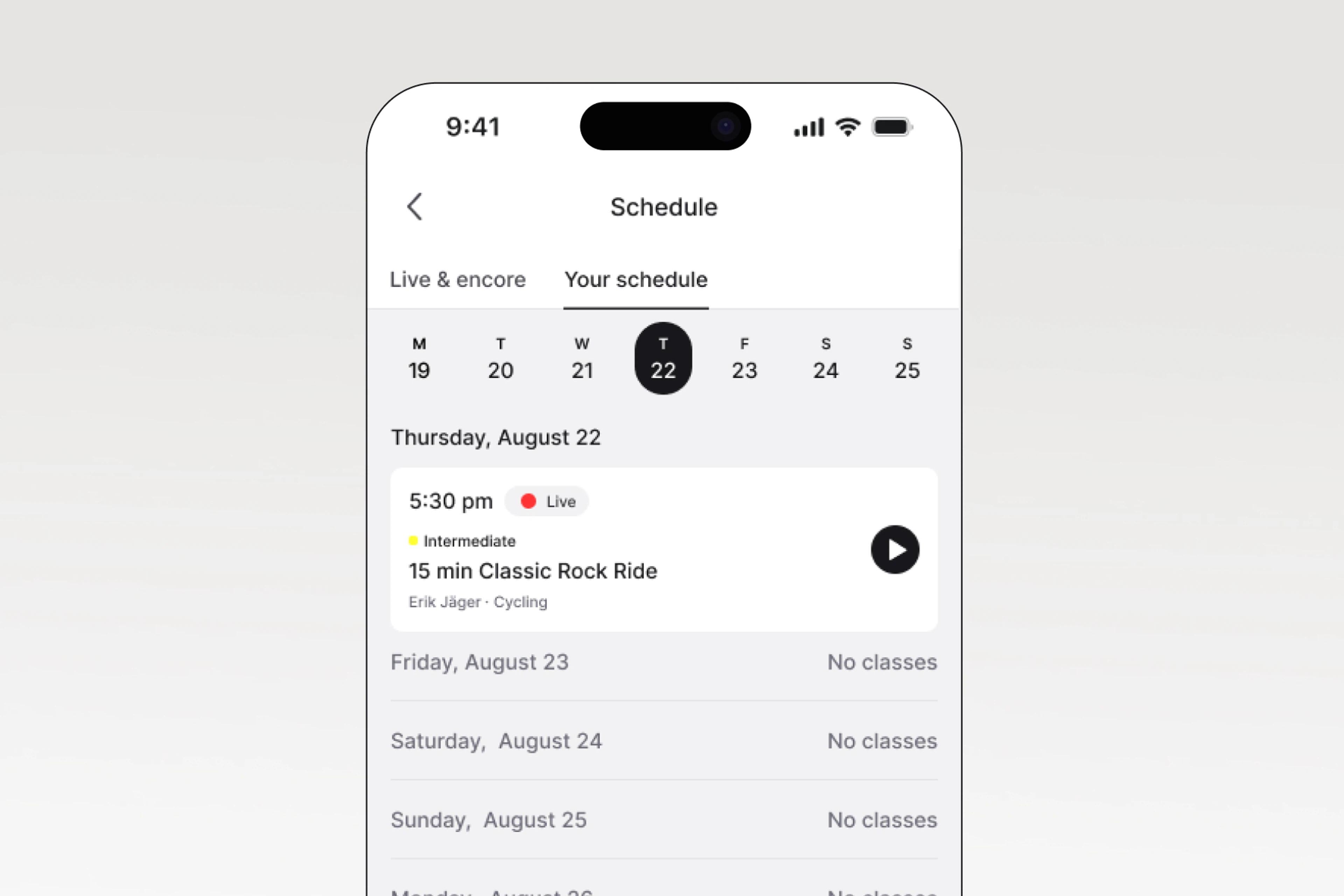 peloton scheduling feature
