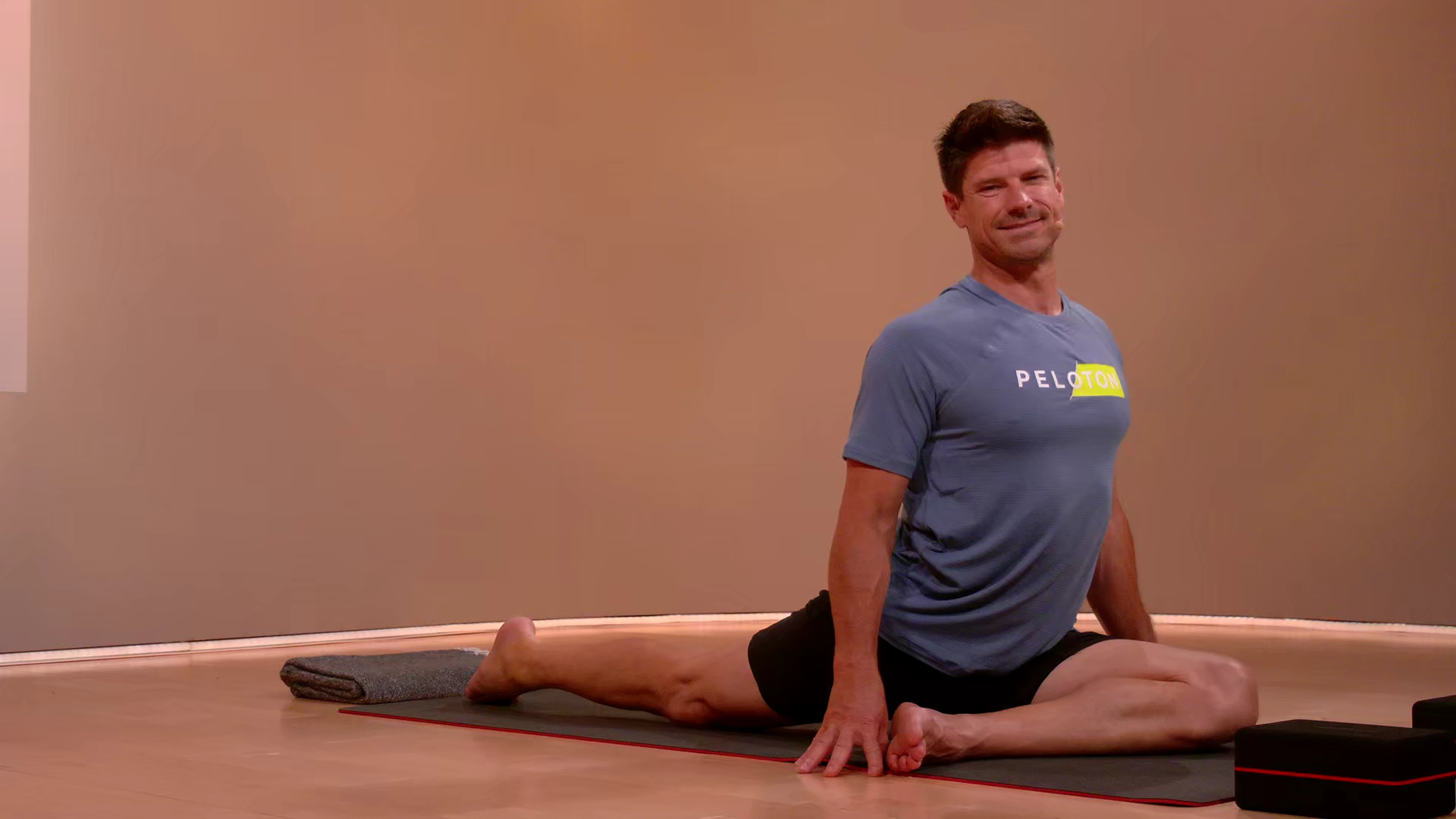 Denis Morton doing pigeon pose