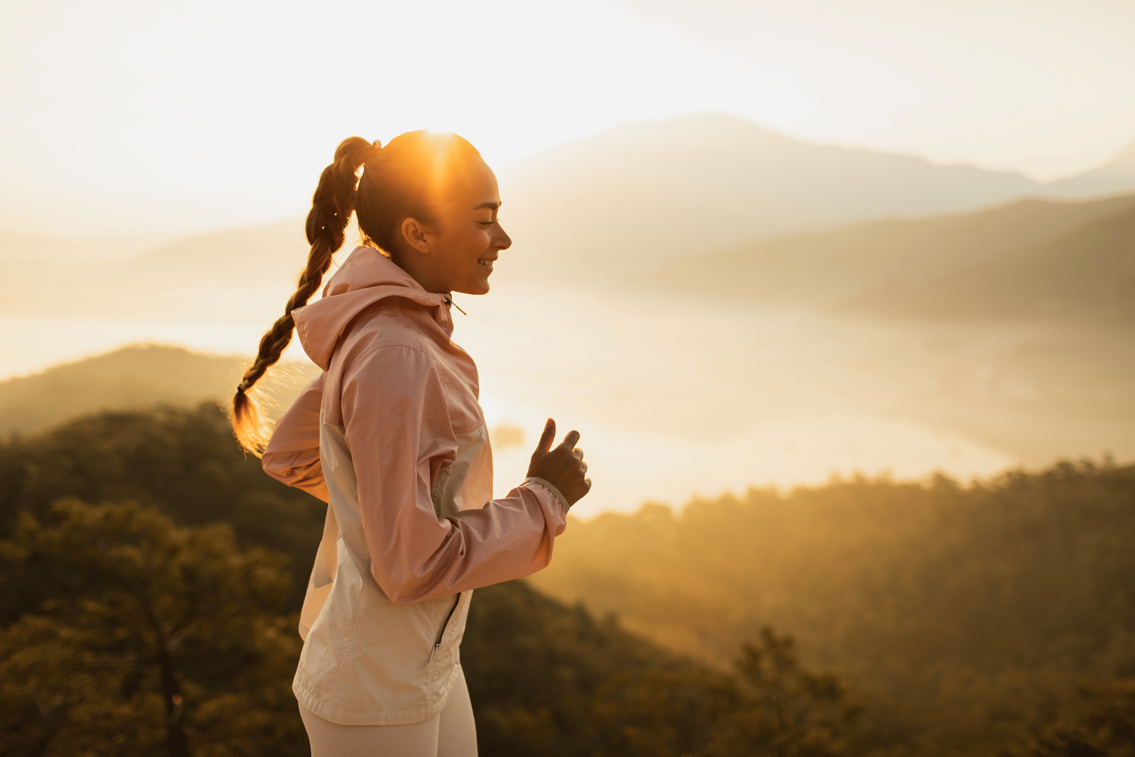 Woman running outdoors