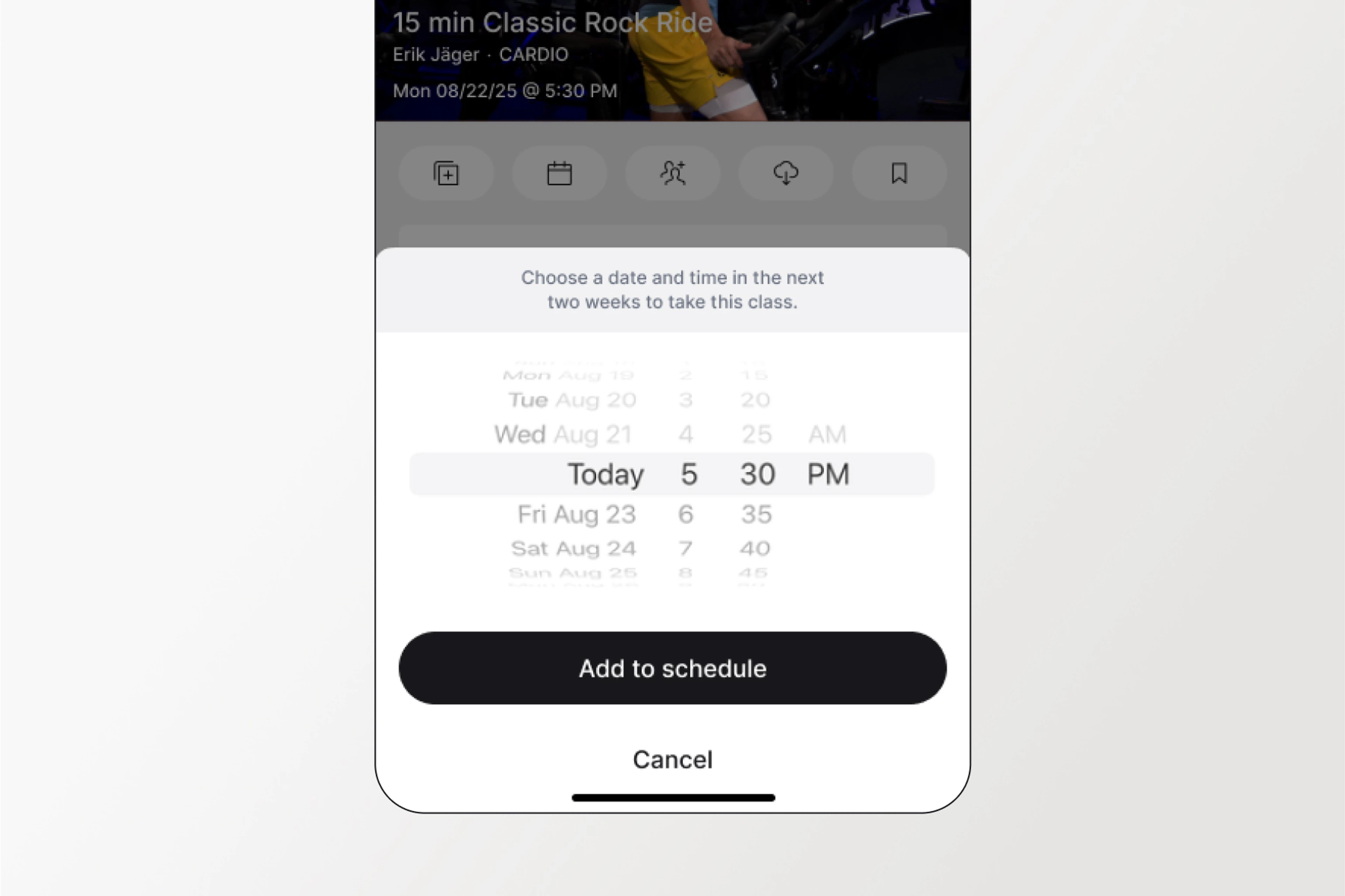 peloton class scheduling feature