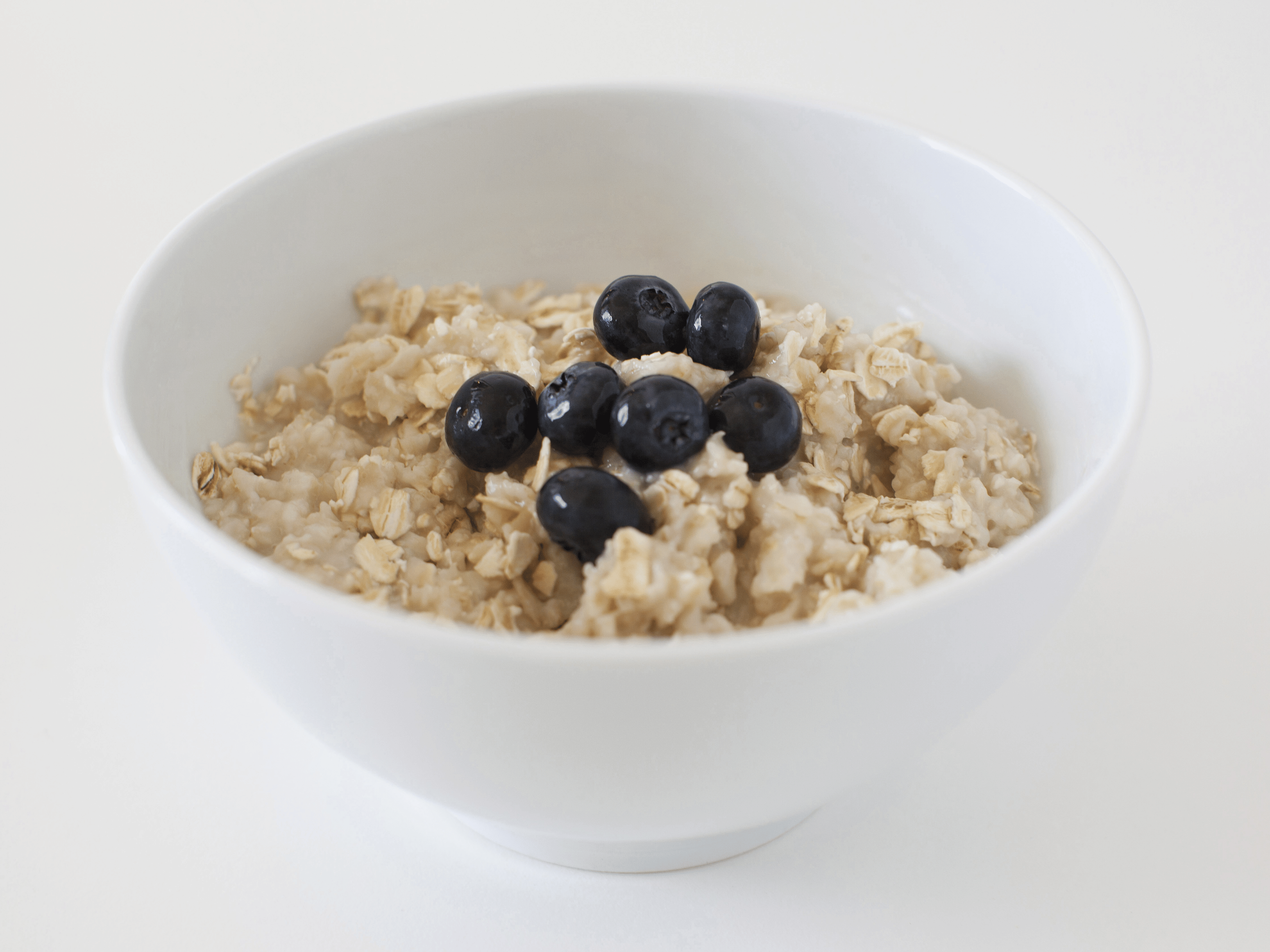 Bowl of oatmeal with blueberries