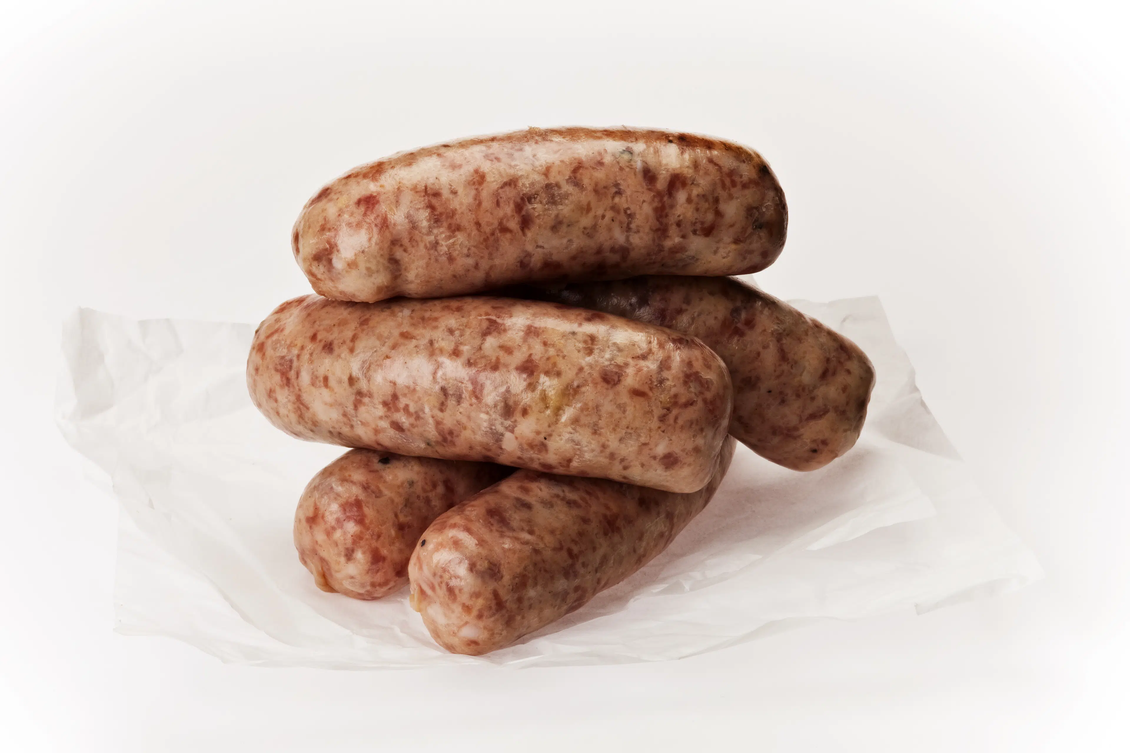 Stack of turkey sausages