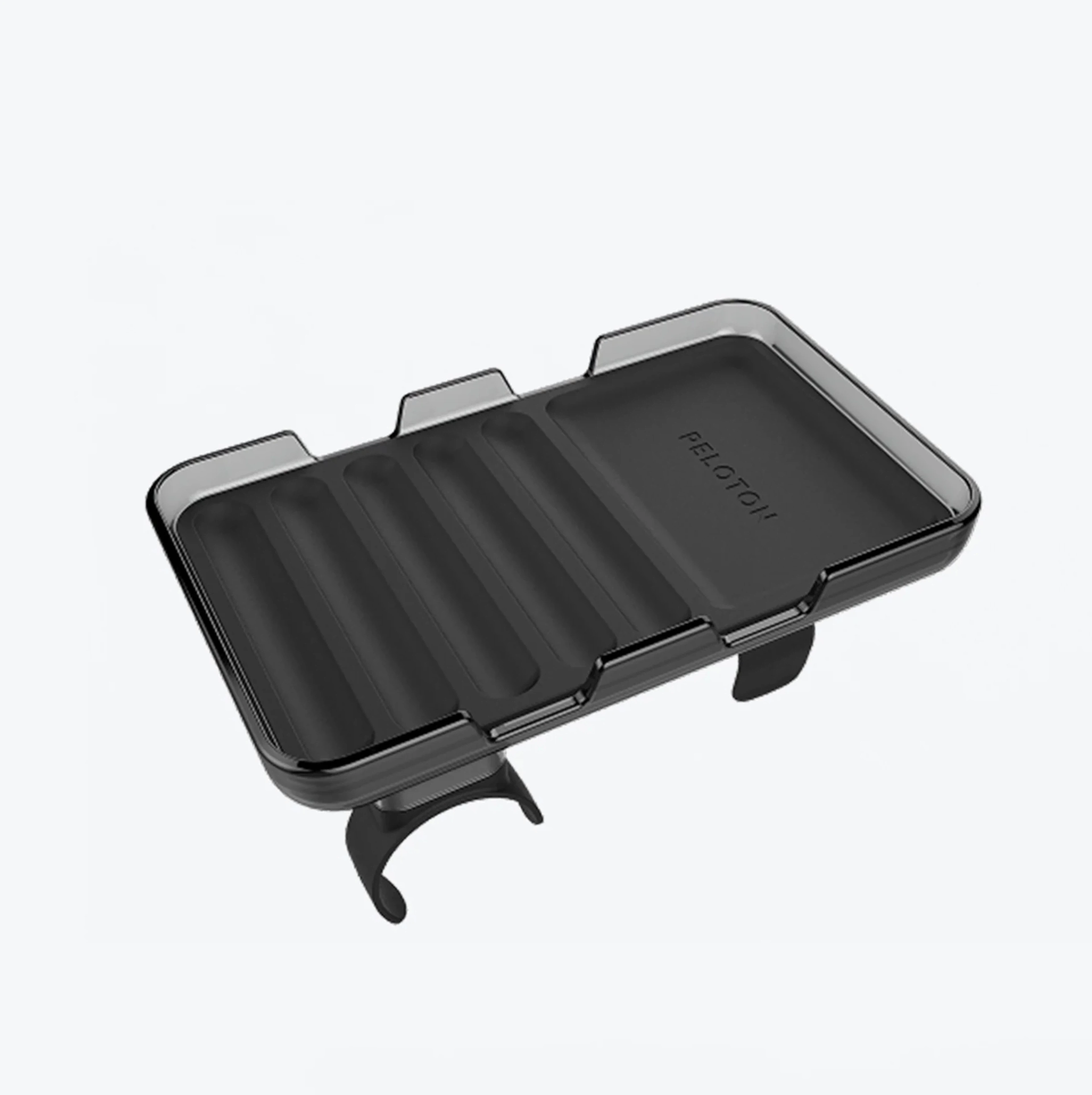 A Peloton phone tray for use with Peloton Bikes.