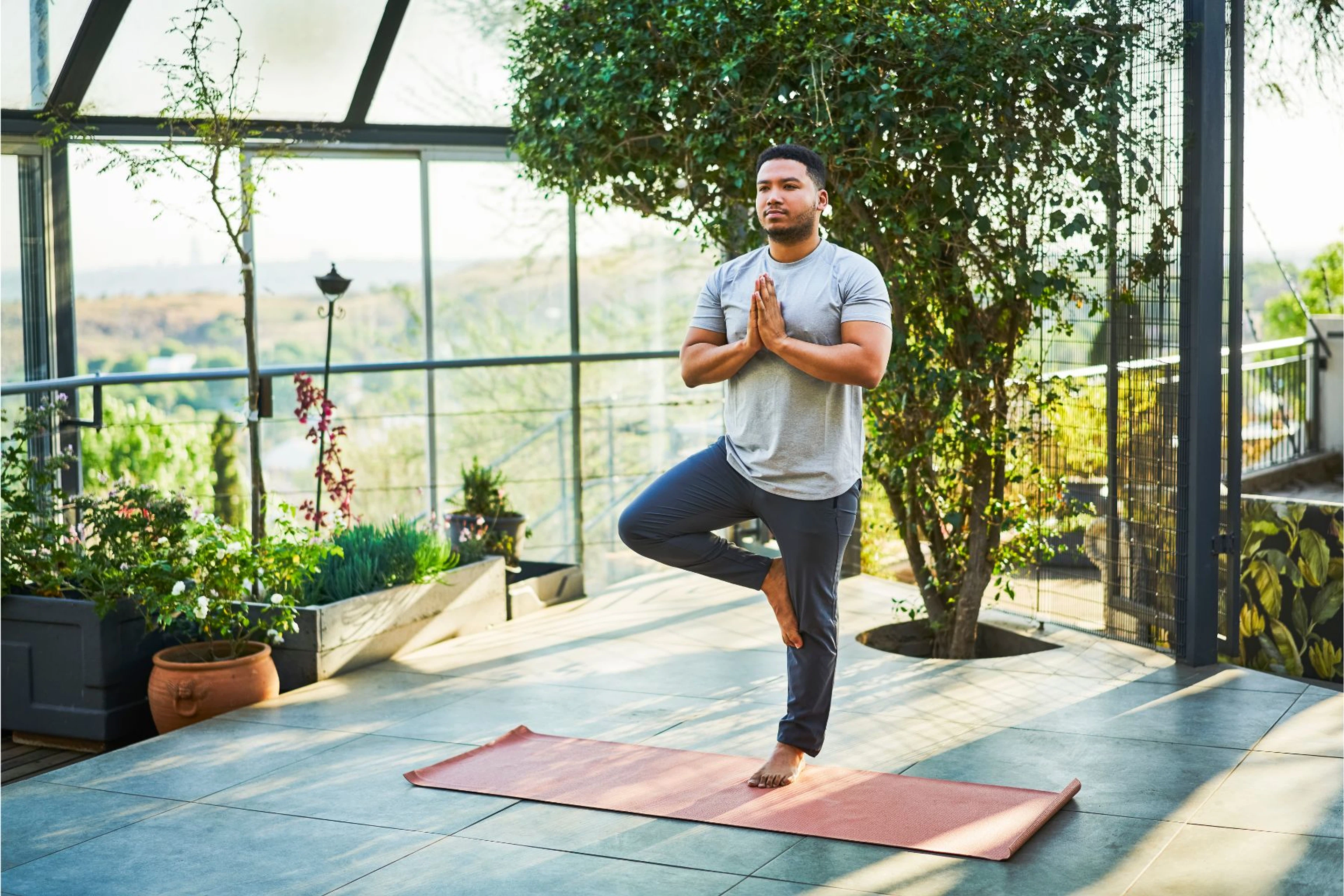 Man doing Tree Pose
