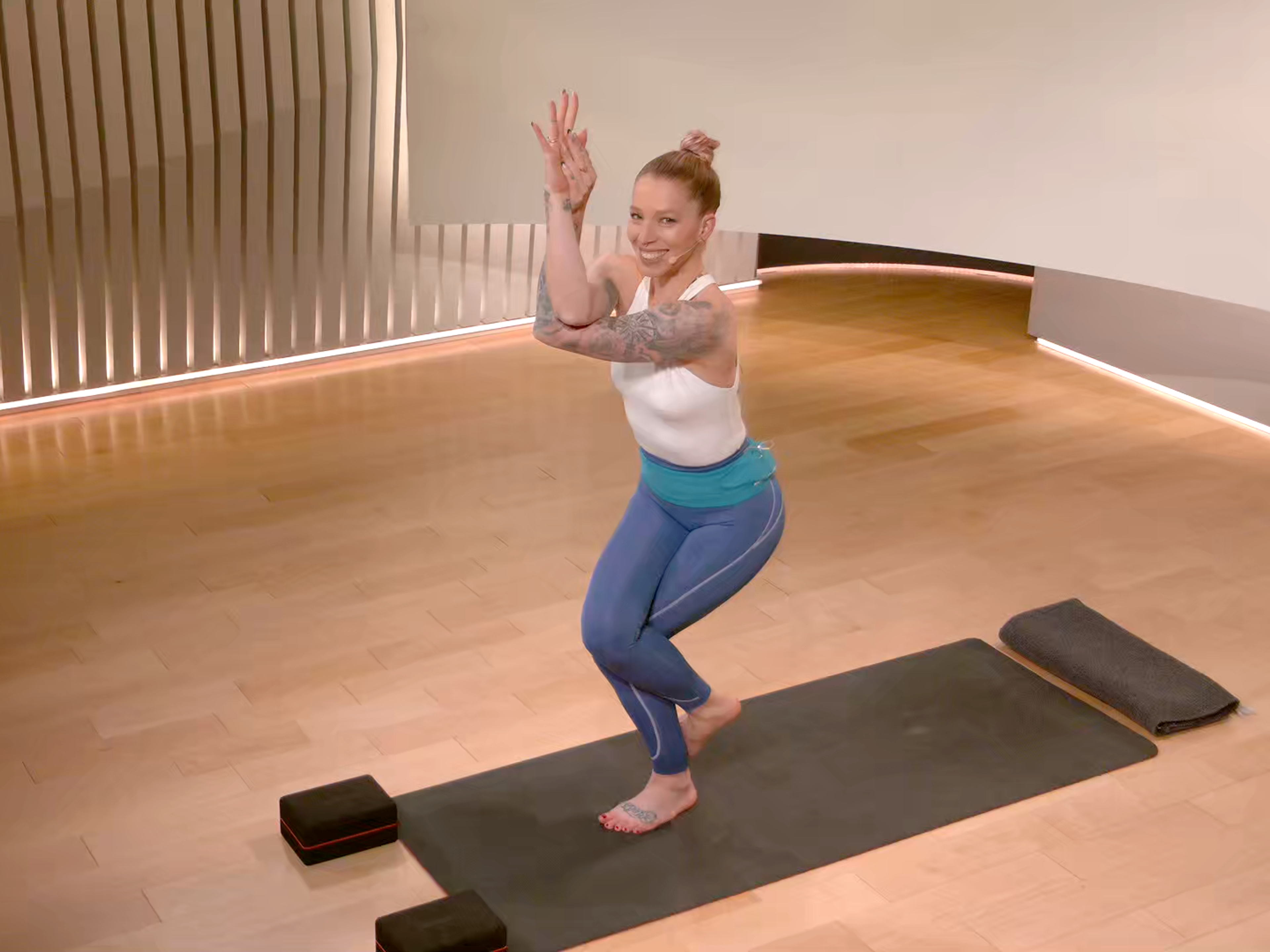 Kirra Michel Eagle Pose Yoga | The Output by Peloton