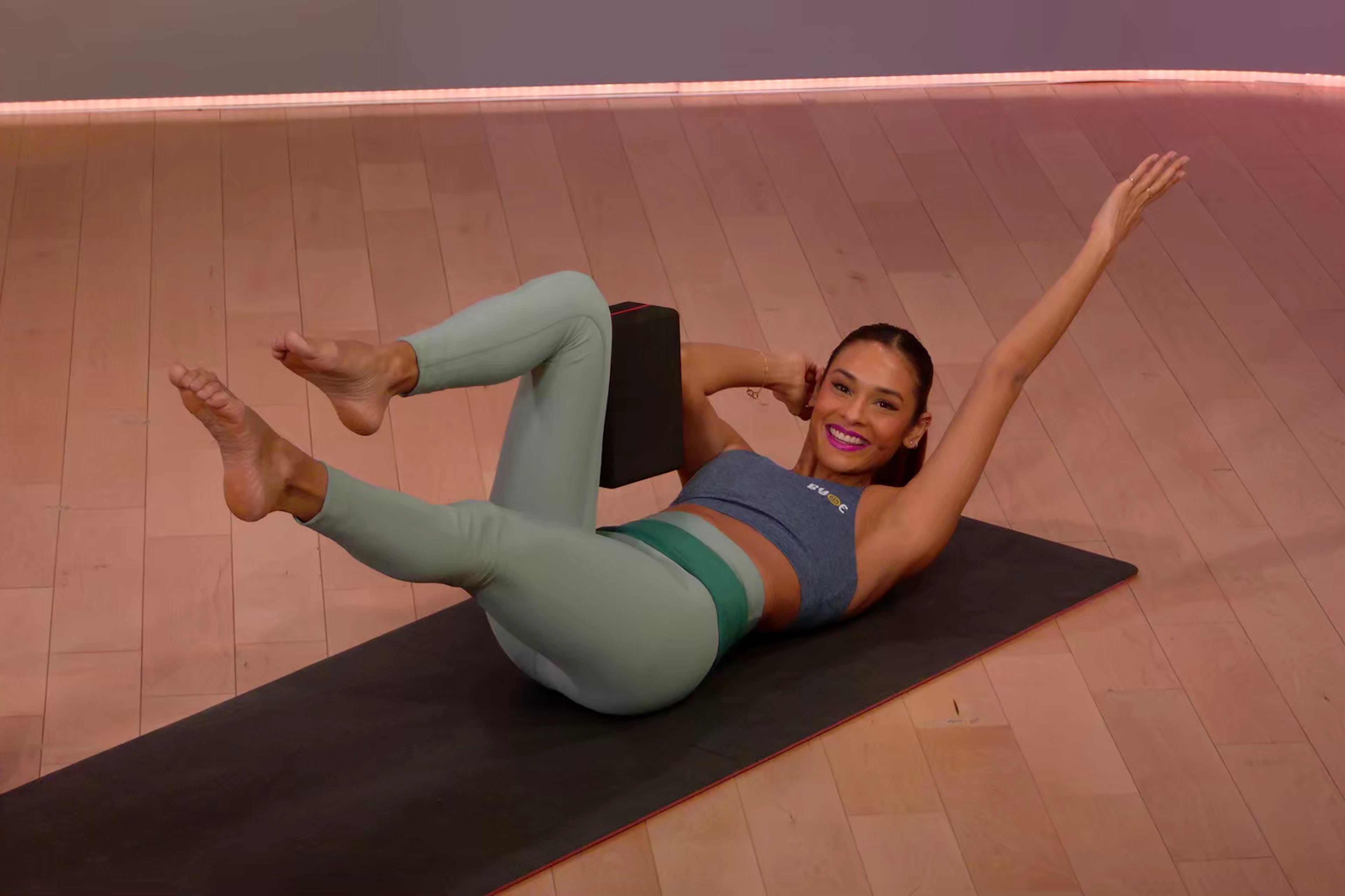 yoga block in pilates class