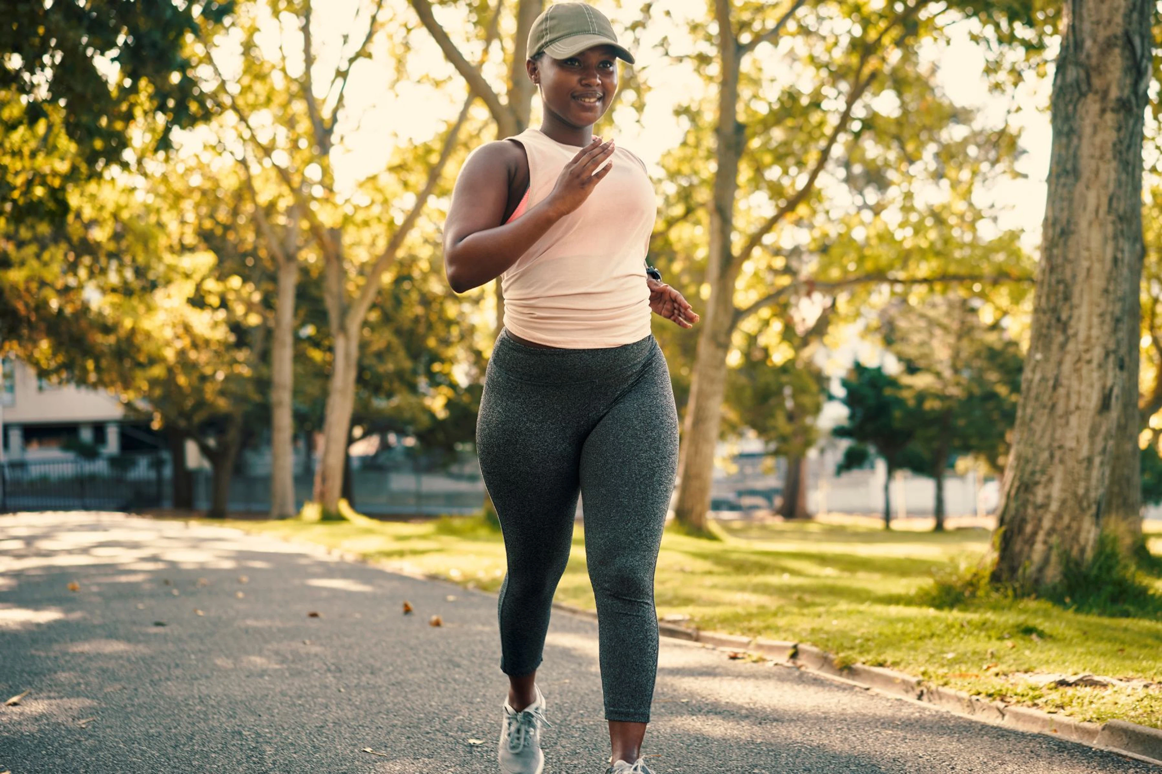 Woman walking outside
