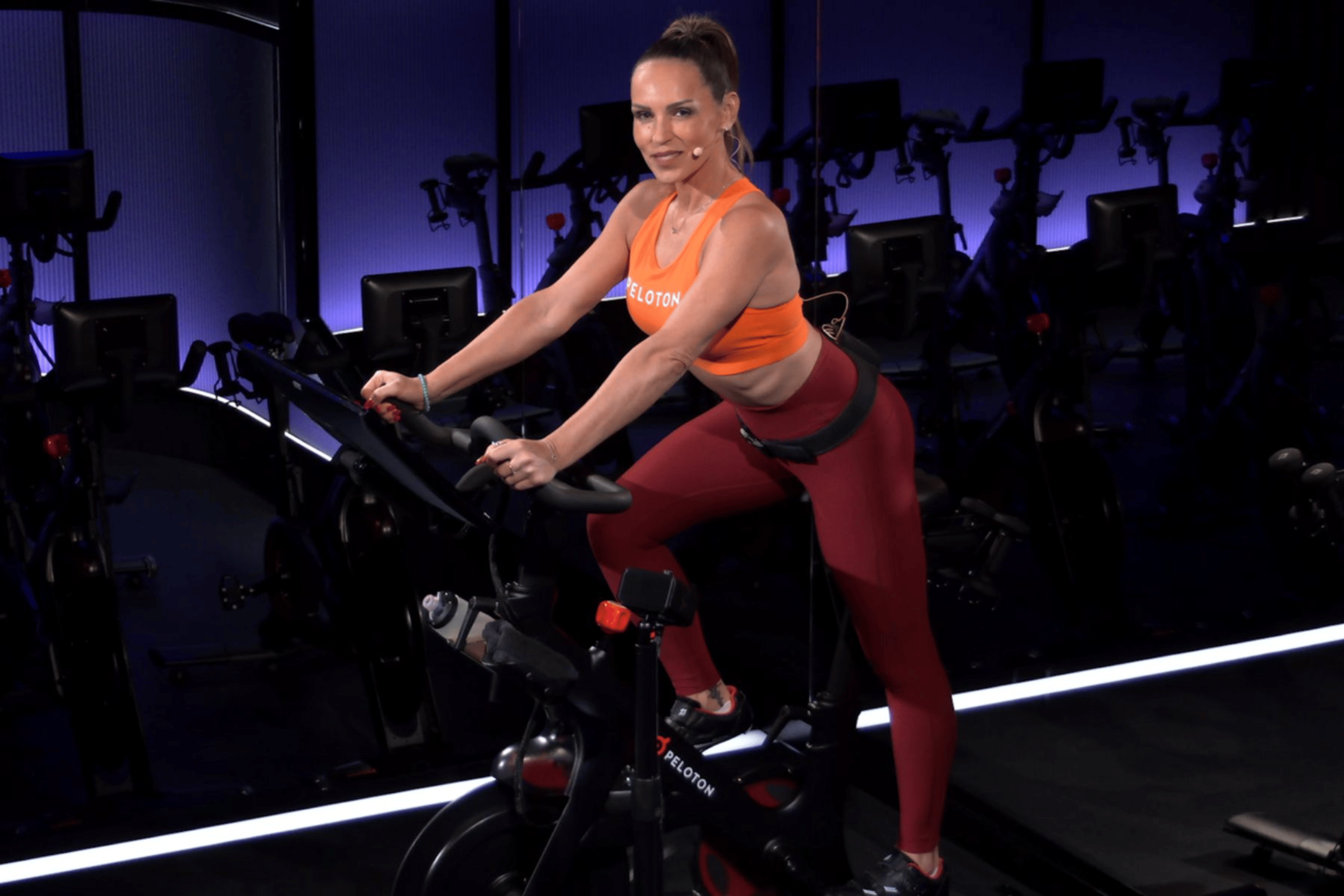 Mila Lazar on a Peloton Bike