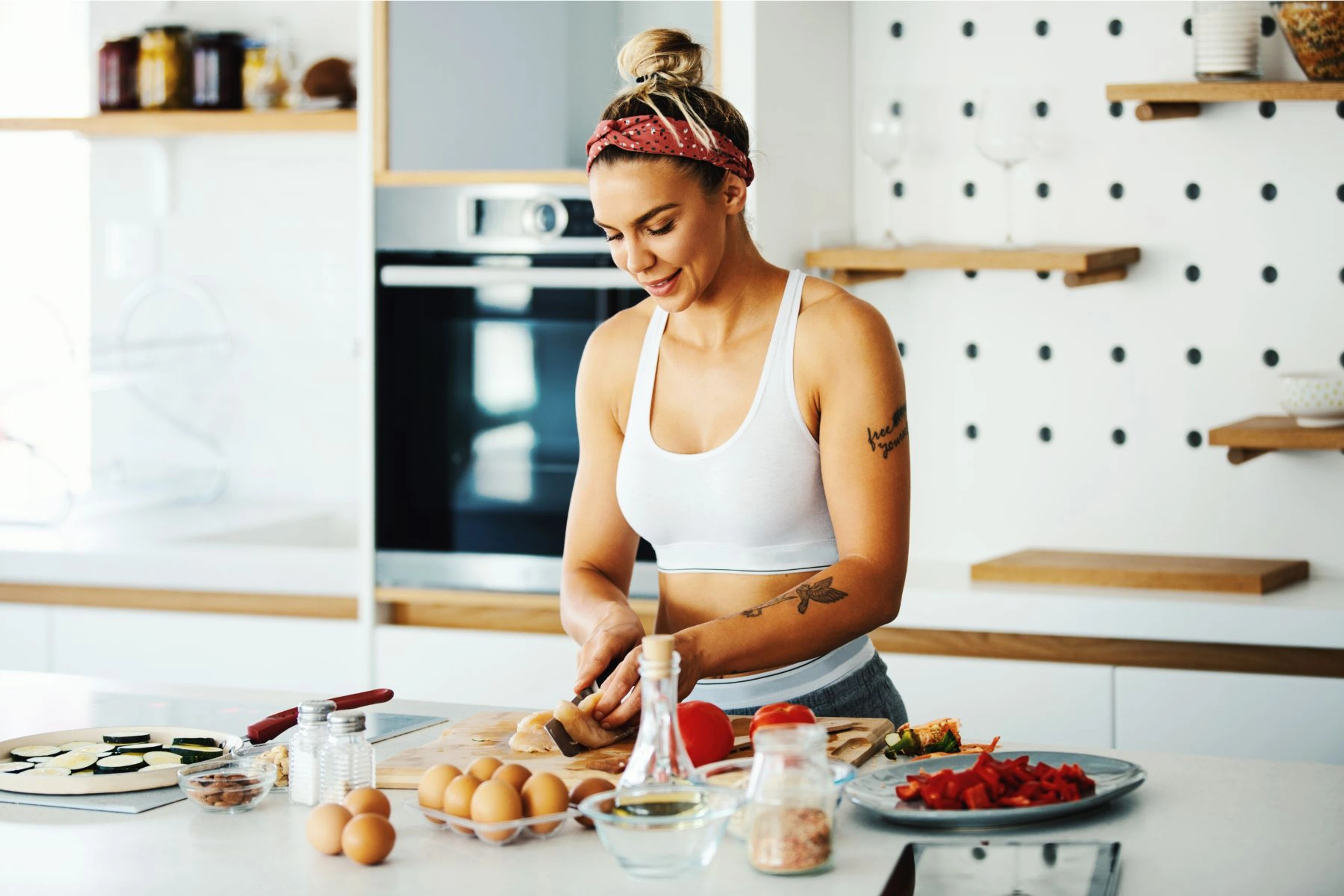 Woman preparing a meal in the kitchen
