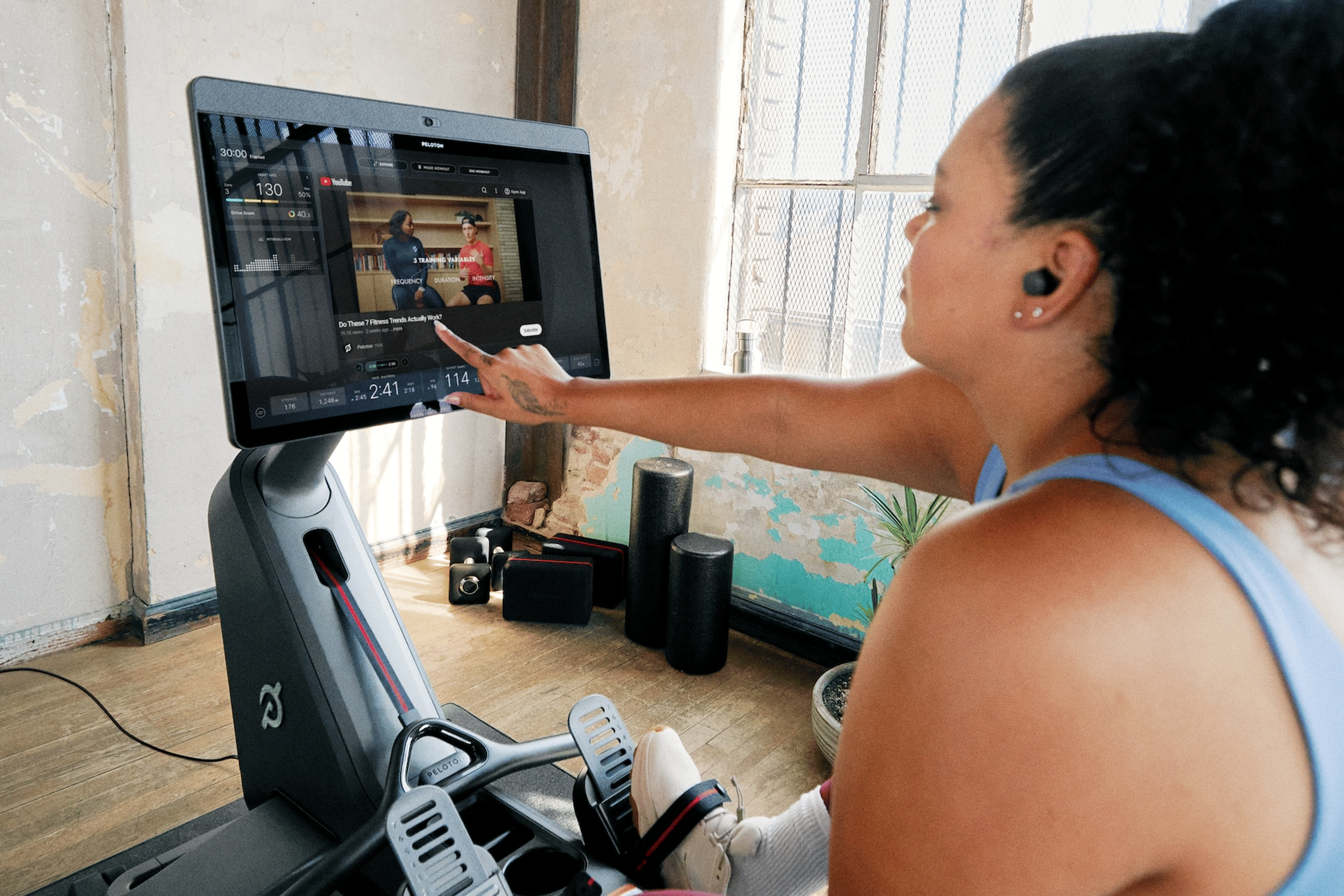 Peloton Row with YouTube on Peloton Entertainment