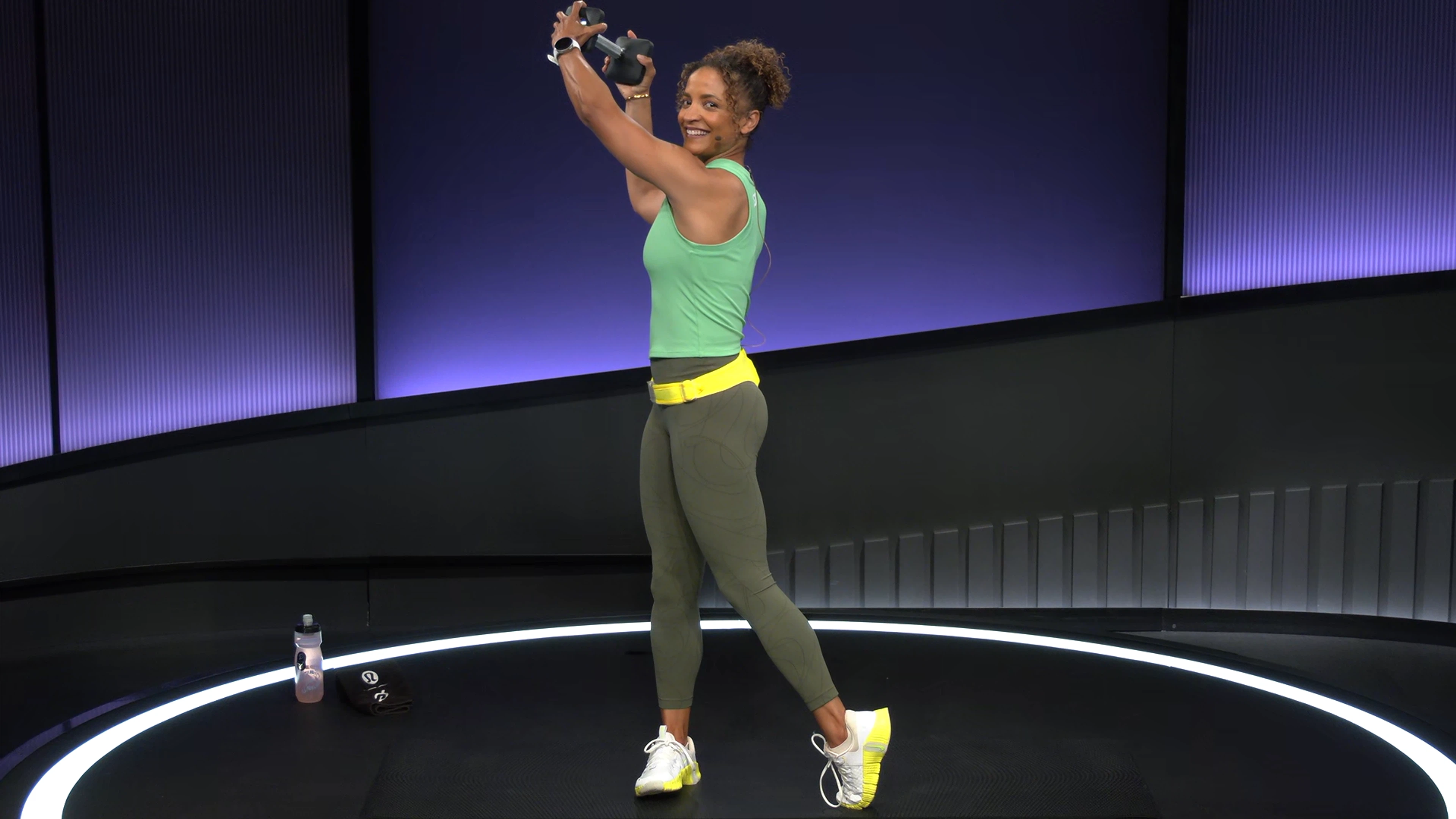 Joslyn Thompson Rule demonstrates the woodchop exercise